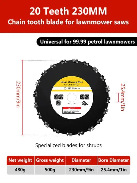 High-Powered Grass Cutter 16/20 teeth universal tree saw blades for lawn mowers diameter Outer 230mm and Inner 25.4mm - MaJuah