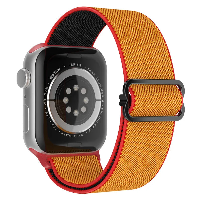 Elastic Strap for Apple Watch Series 9/8/7 6 5 4 Se ultra 2 49mm 41mm 45mm 40mm/44mm pride Nylon loop Shiny Bracelet iWatch Band