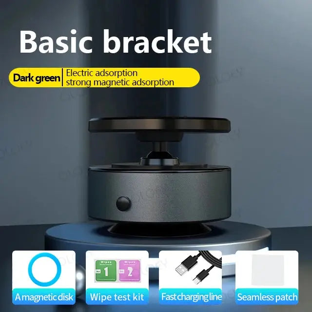 Wireless fast charging 360°rotatable vacum car holder For iPhone Samsung Xiaomi magnetic car mount vacuum phone holder - MaJuah