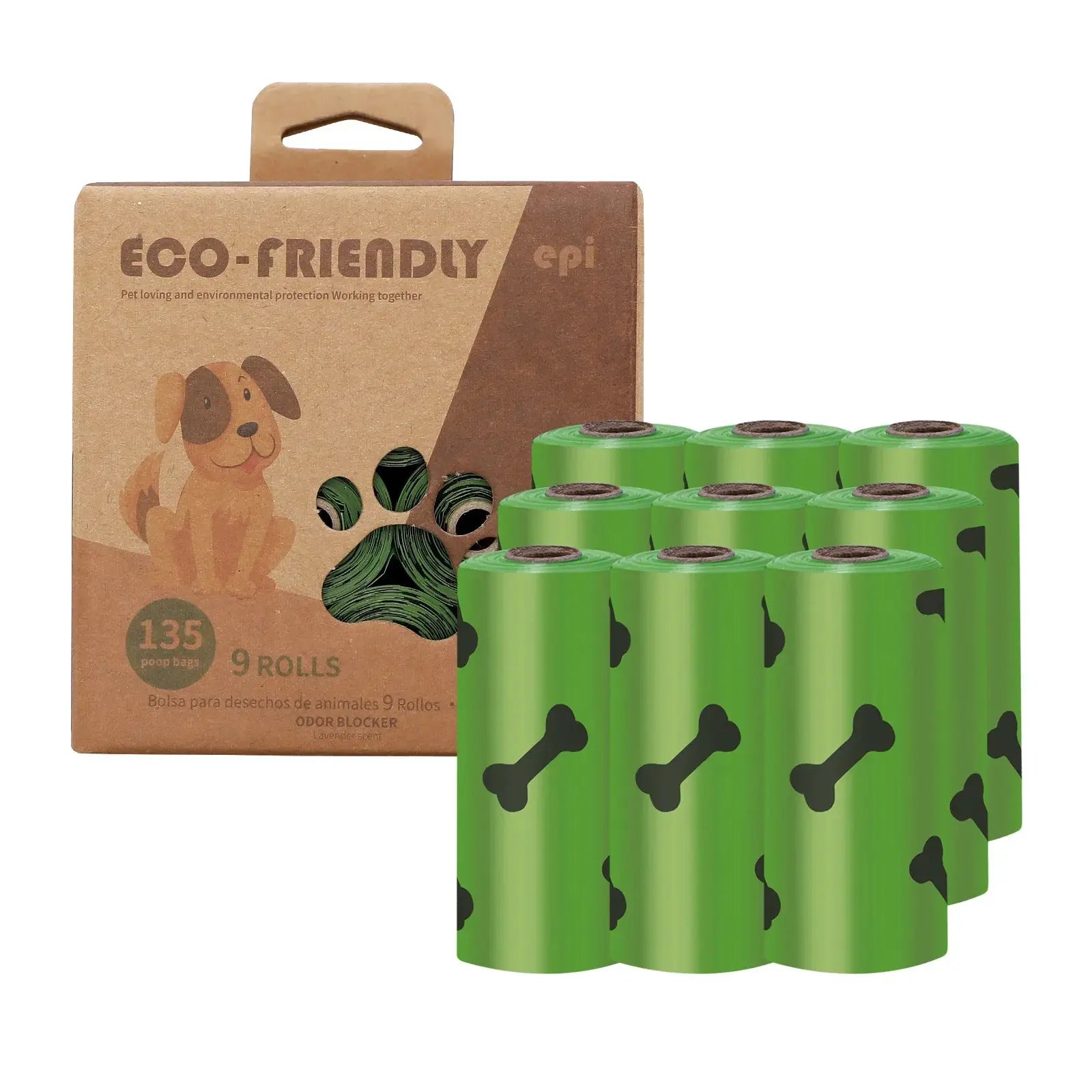 EPI Biodegradable Pet Garbage Bag Dog Poop Bags Dog Poop Bag Dispenser Dog Cleaning Supplies Dog Products for Dogs - MaJuah