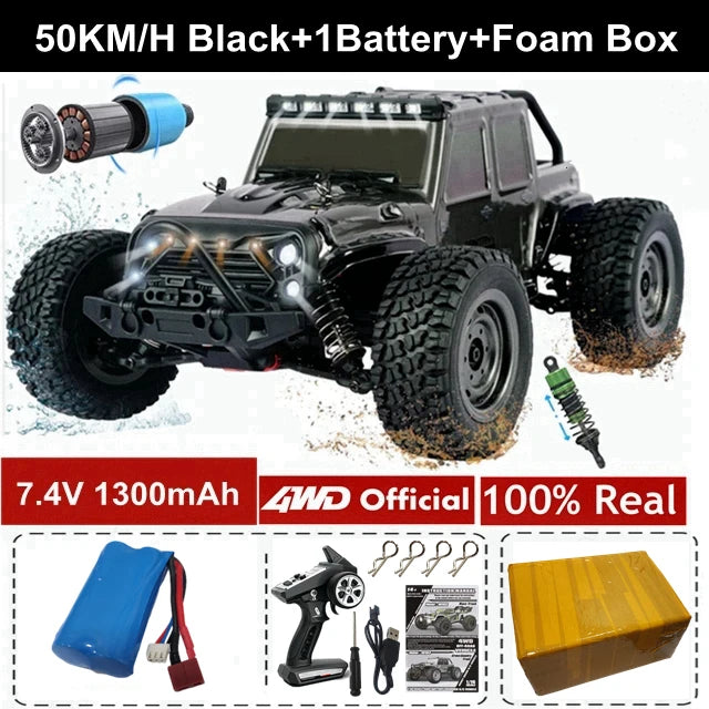 1:16 80km/h Brushless RC Drift Car With LED Lights 4WD Electric High Speed Racing Remote Control Monster Truck for Kids Adults