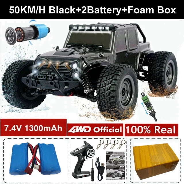 1:16 80km/h Brushless RC Drift Car With LED Lights 4WD Electric High Speed Racing Remote Control Monster Truck for Kids Adults