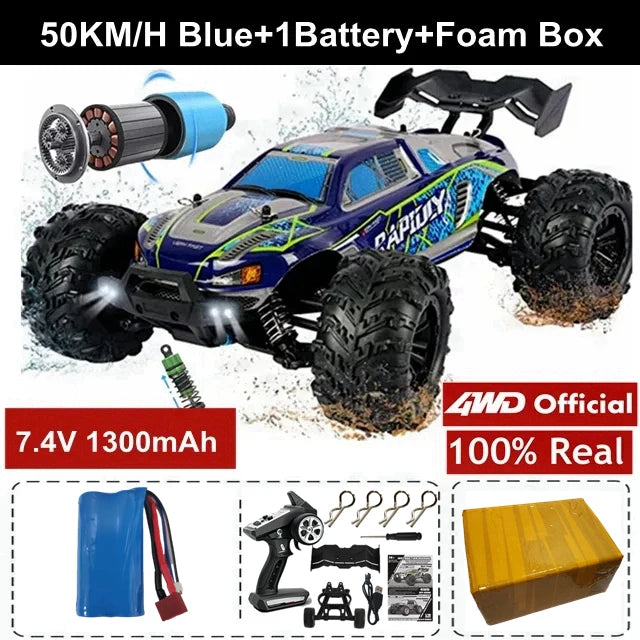 1:16 80km/h Brushless RC Drift Car With LED Lights 4WD Electric High Speed Racing Remote Control Monster Truck for Kids Adults