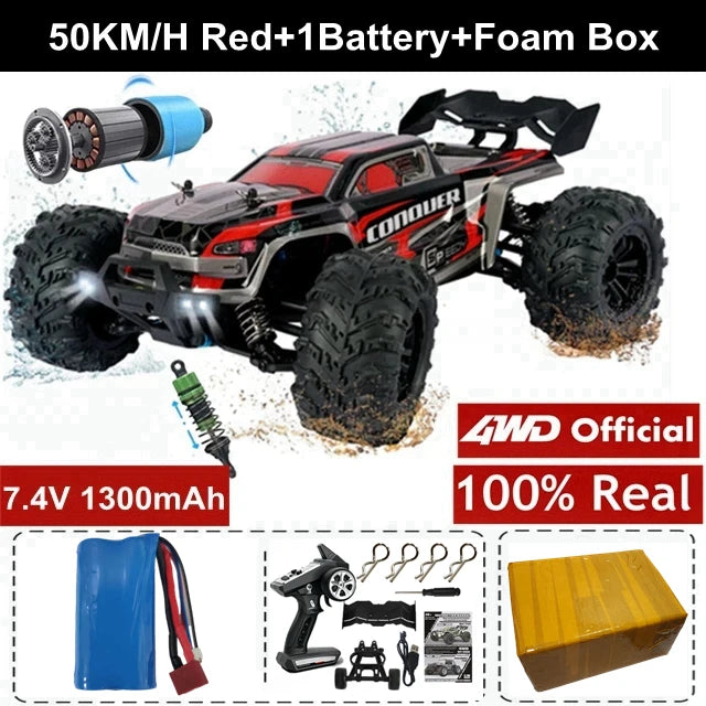 1:16 80km/h Brushless RC Drift Car With LED Lights 4WD Electric High Speed Racing Remote Control Monster Truck for Kids Adults
