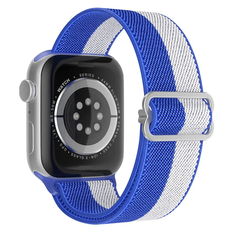 Elastic Strap for Apple Watch Series 9/8/7 6 5 4 Se ultra 2 49mm 41mm 45mm 40mm/44mm pride Nylon loop Shiny Bracelet iWatch Band