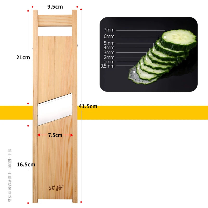 Wooden Adjustable Vegetables Cutter 0.5-7mm Slicer for Potato,Tomato and Onion Cabbage Shredder Chip Fruit Chopper