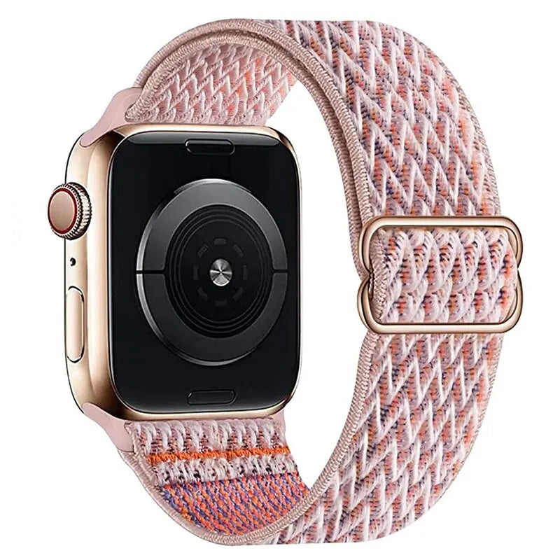 Elastic Strap for Apple Watch Series 9/8/7 6 5 4 Se ultra 2 49mm 41mm 45mm 40mm/44mm pride Nylon loop Shiny Bracelet iWatch Band