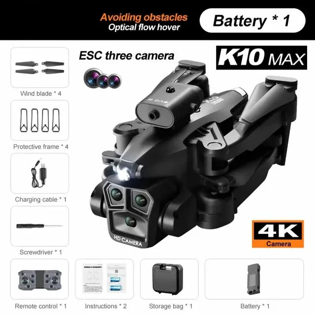 MIJIA K10Max Drone 8K Professinal Three Camera Wide Angle Optical Flow Localization Obstacle Avoidance RC Quadcopter