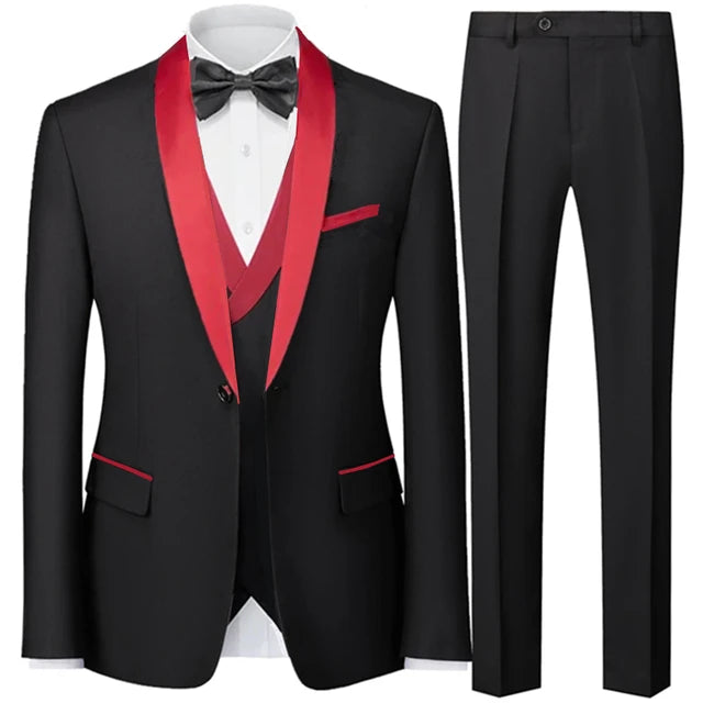 Prestige 3-Piece Men's Formal Tuxedo-Style Suit