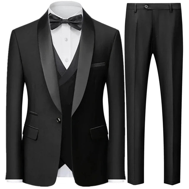 Prestige 3-Piece Men's Formal Tuxedo-Style Suit