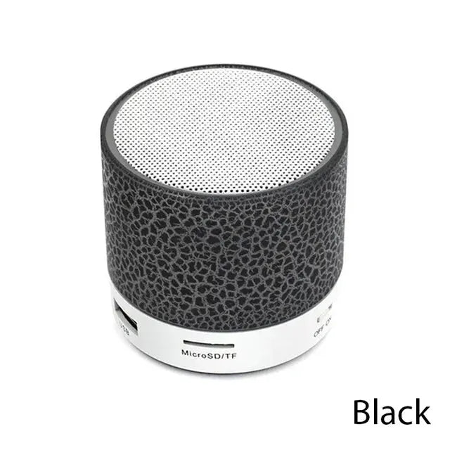 A9 Mini Portable Speaker Bluetooth Wireless Car Audio Dazzling Crack LED Lights Subwoofer Support TF SD Card USB Charging For PC - MaJuah