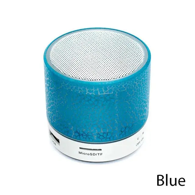 A9 Mini Portable Speaker Bluetooth Wireless Car Audio Dazzling Crack LED Lights Subwoofer Support TF SD Card USB Charging For PC - MaJuah