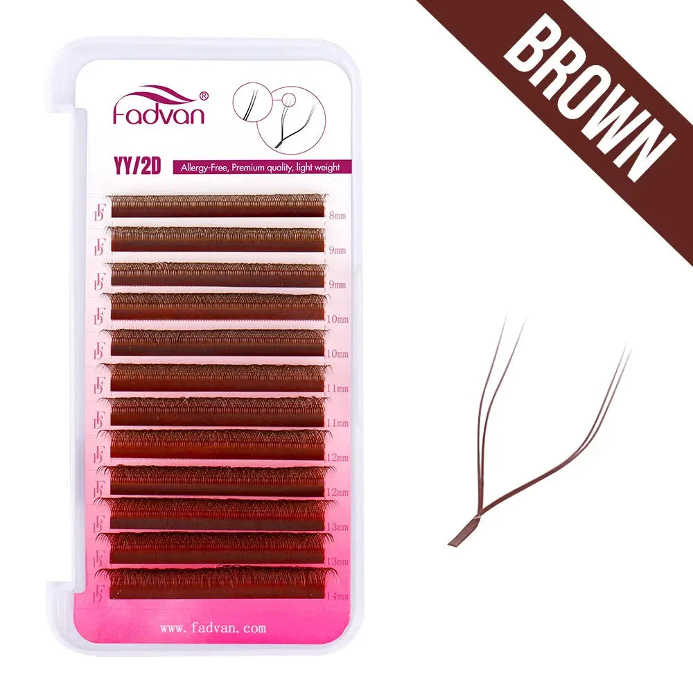 FADVAN YY Shape Lashes 0.05/0.07 Faux Mink C/D/DD/L/LU 8-15mm Natural Soft Brazilian Eyelash Premade Volume Fan Lashes Extension - MaJuah
