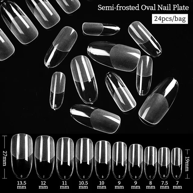 Press on Nails Coffin Soft Gel Tips Full Cover Fake Acrylic UV Gel Nails Extension System Oval Almond Sculpted False Nail Tips