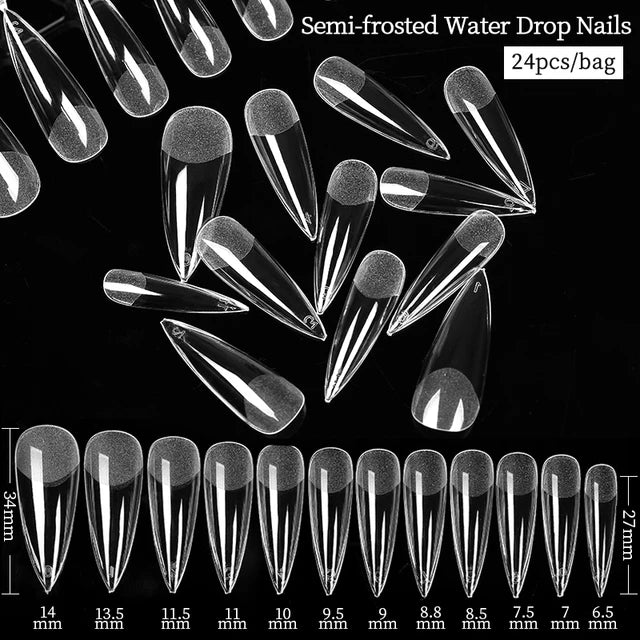 Press on Nails Coffin Soft Gel Tips Full Cover Fake Acrylic UV Gel Nails Extension System Oval Almond Sculpted False Nail Tips