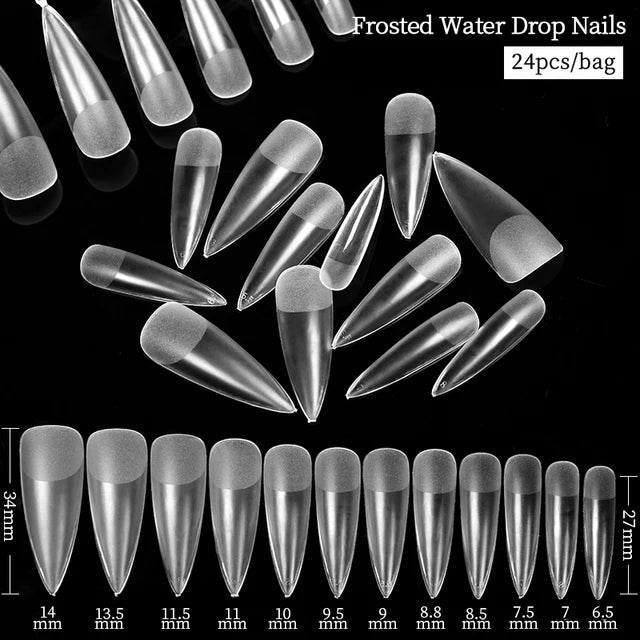 Press on Nails Coffin Soft Gel Tips Full Cover Fake Acrylic UV Gel Nails Extension System Oval Almond Sculpted False Nail Tips