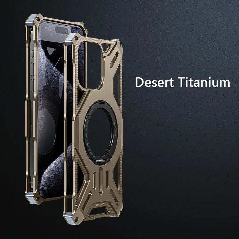 Magnetic Stand Metal Phone Case For Iphone 13 14 15 16 Pro Max Plus Hollow Luxury Aluminum Alloy Phone Cover For IPHON 16 Promax - MaJuah