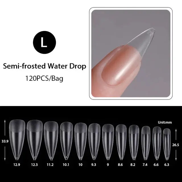 Press on Nails Coffin Soft Gel Tips Full Cover Fake Acrylic UV Gel Nails Extension System Oval Almond Sculpted False Nail Tips - MaJuah