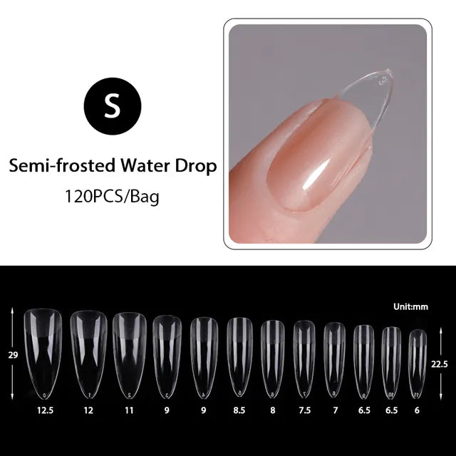 Press on Nails Coffin Soft Gel Tips Full Cover Fake Acrylic UV Gel Nails Extension System Oval Almond Sculpted False Nail Tips