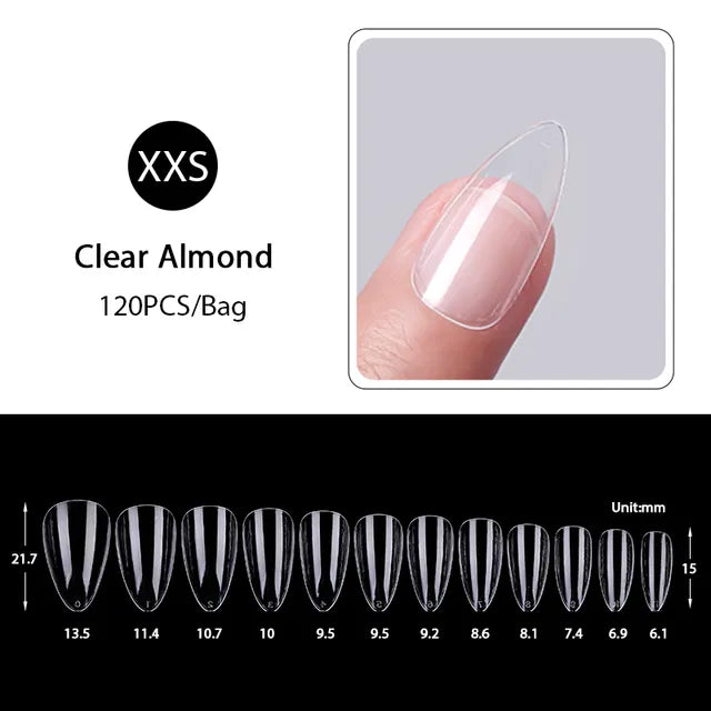 Press on Nails Coffin Soft Gel Tips Full Cover Fake Acrylic UV Gel Nails Extension System Oval Almond Sculpted False Nail Tips