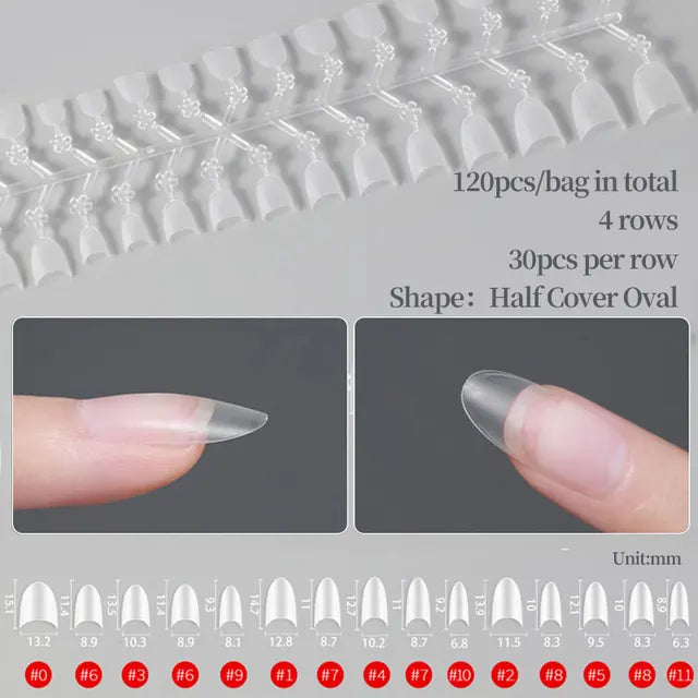 Press on Nails Coffin Soft Gel Tips Full Cover Fake Acrylic UV Gel Nails Extension System Oval Almond Sculpted False Nail Tips