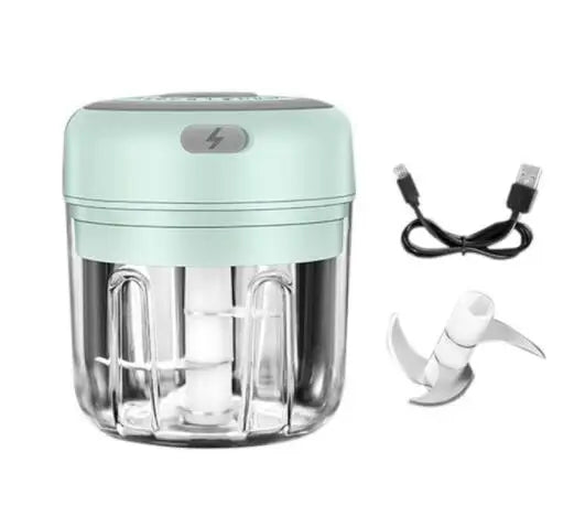 Mini Electric Garlic Chopper Vegetable Chili Meat Ginger Masher Machine Sturdy Durable USB Charging Blenders Kitchen, Ships From - CHINA