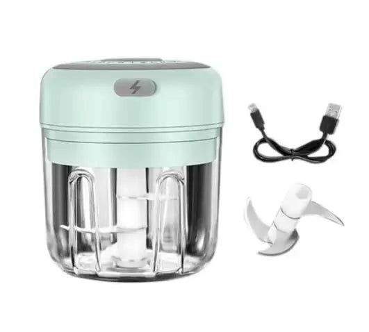 Mini Electric Garlic Chopper Vegetable Chili Meat Ginger Masher Machine Sturdy Durable USB Charging Blenders Kitchen, Ships From - CHINA - MaJuah