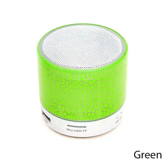 A9 Mini Portable Speaker Bluetooth Wireless Car Audio Dazzling Crack LED Lights Subwoofer Support TF SD Card USB Charging For PC - MaJuah