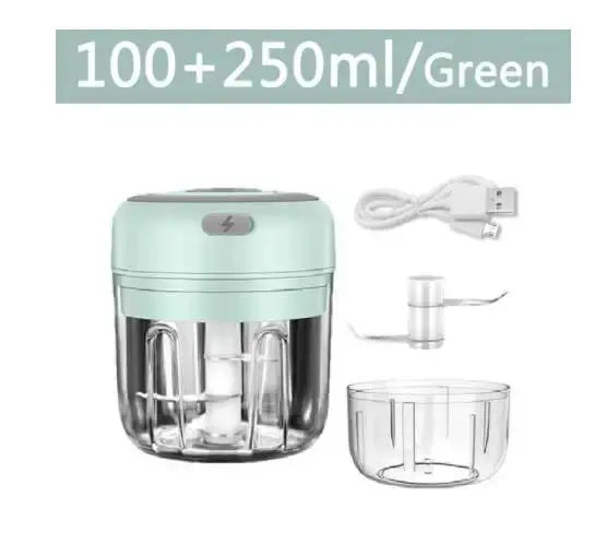 Mini Electric Garlic Chopper Vegetable Chili Meat Ginger Masher Machine Sturdy Durable USB Charging Blenders Kitchen, Ships From - CHINA - MaJuah