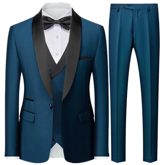 Prestige 3-Piece Men's Formal Tuxedo-Style Suit