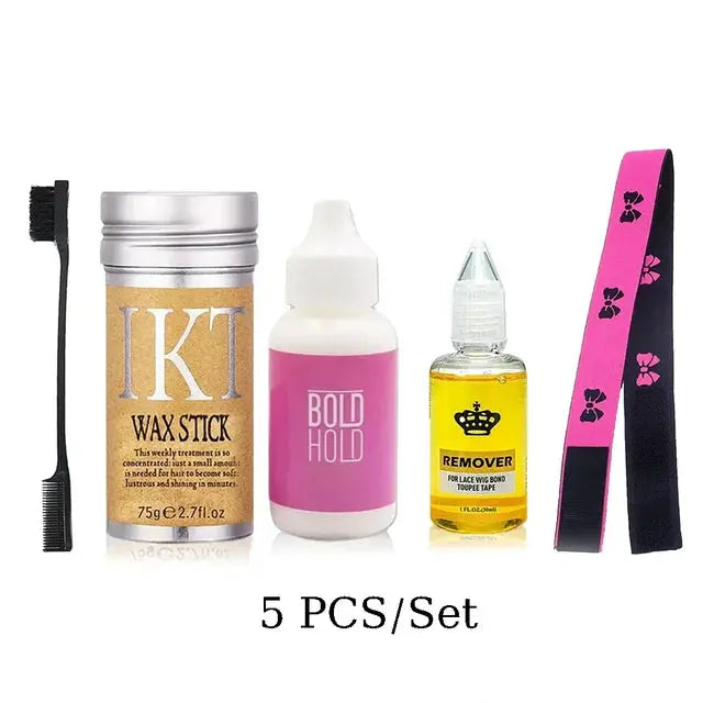 Wig Glue Bold HOLD Lace Glue for Wigs Waterproof Lace Wig Glue Adhesive + Hair Wax Stick for Wig Edge Control Gel Stick+Remover - MaJuah