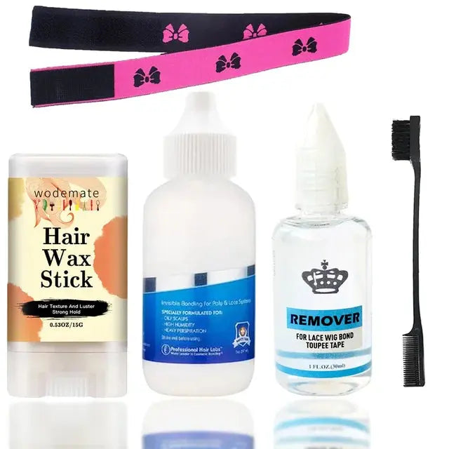 Wig Glue Bold HOLD Lace Glue for Wigs Waterproof Lace Wig Glue Adhesive + Hair Wax Stick for Wig Edge Control Gel Stick+Remover - MaJuah