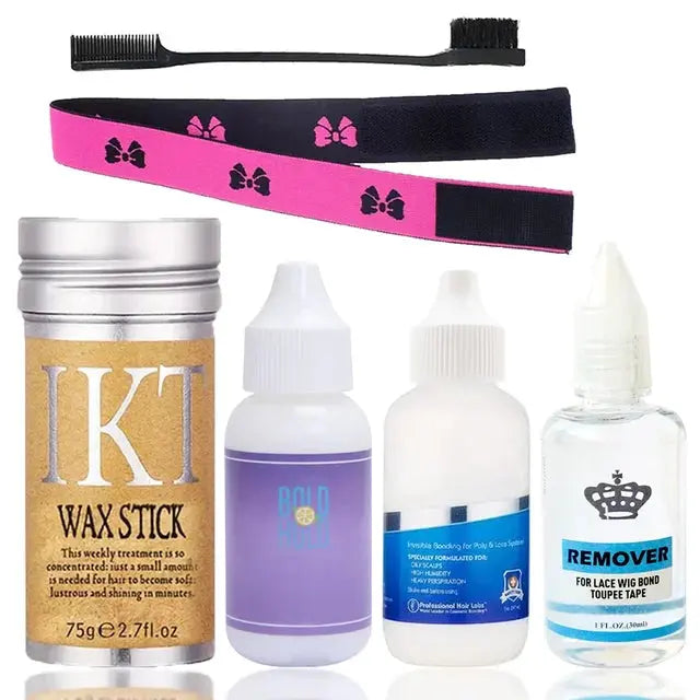 Wig Glue Bold HOLD Lace Glue for Wigs Waterproof Lace Wig Glue Adhesive + Hair Wax Stick for Wig Edge Control Gel Stick+Remover - MaJuah