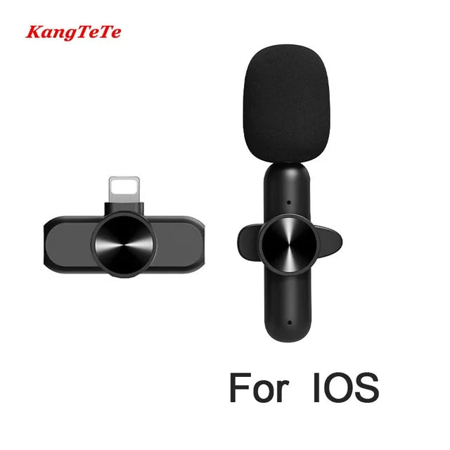 Portable Lavalier Microphone Wireless Mini Mic for Noise Canceling Audio Video Recording For iPhone Android Type-C Smart Pick Up