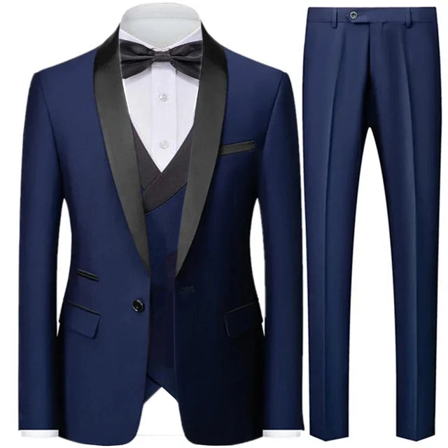 Prestige 3-Piece Men's Formal Tuxedo-Style Suit