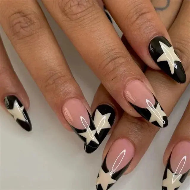 24Pcs/Set Acrylic Long Ballet Press on Nail Tips Coffin Wearing Reusable False Nails Art Colorful Glossy Fake Nails Artificial - MaJuah