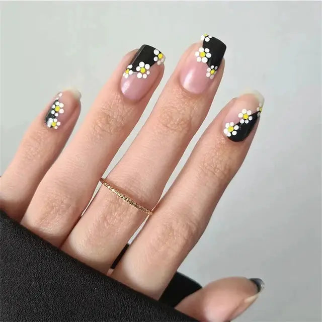 24Pcs Gradient Acrylic Fake Nails Art Long Ballet Wearing Nails Fake Press on Nail Tips Full Cover Removable French False Nails - MaJuah
