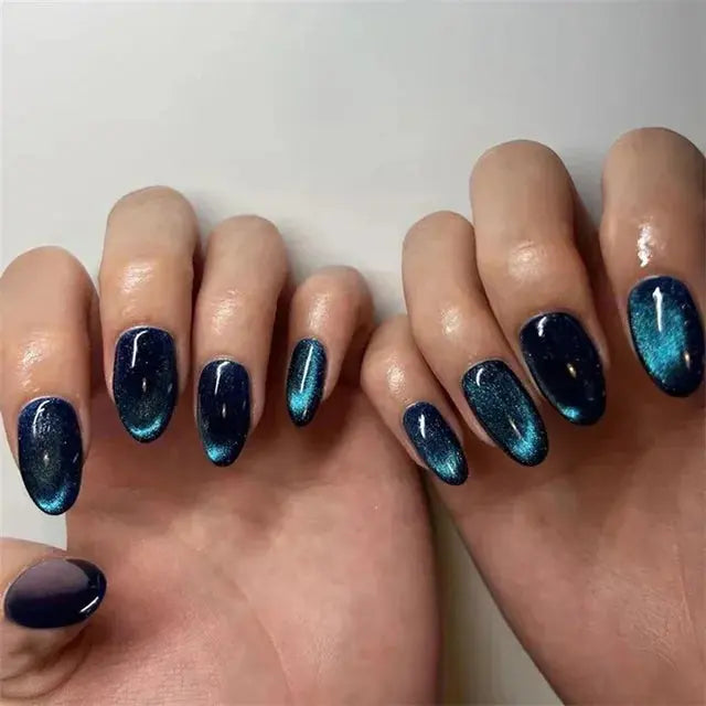 24Pcs/Set Acrylic Long Ballet Press on Nail Tips Coffin Wearing Reusable False Nails Art Colorful Glossy Fake Nails Artificial - MaJuah