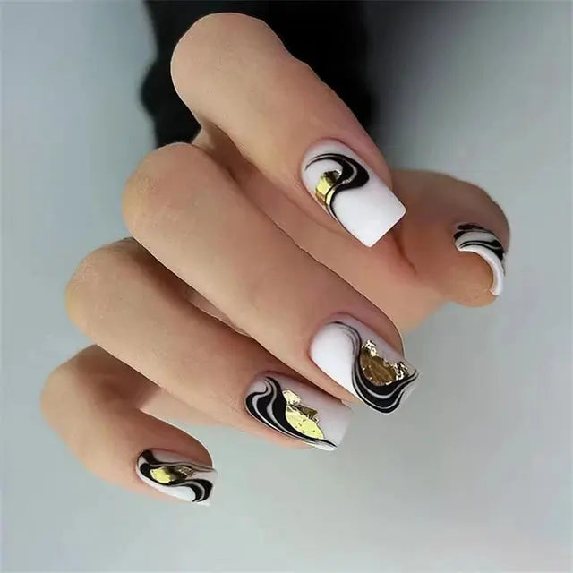 24Pcs Gradient Acrylic Fake Nails Art Long Ballet Wearing Nails Fake Press on Nail Tips Full Cover Removable French False Nails - MaJuah