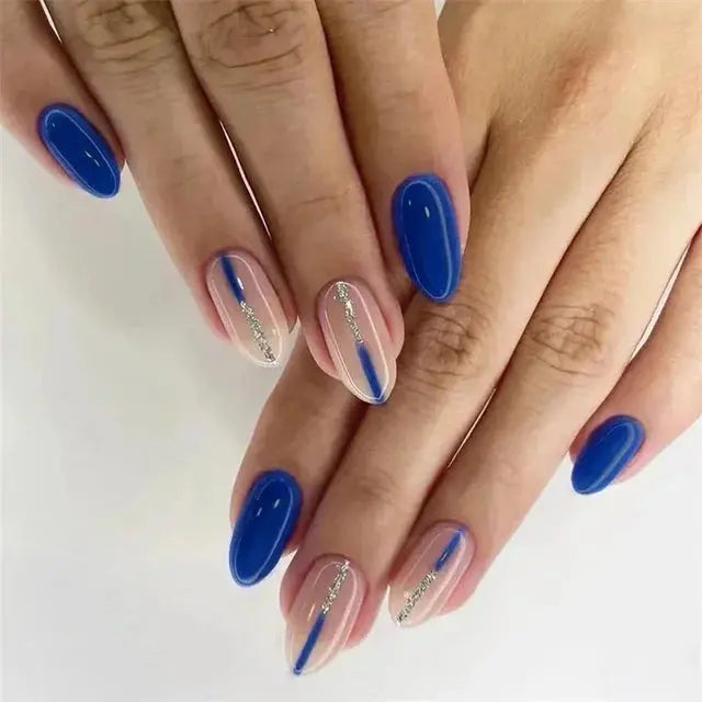 24Pcs/Set Acrylic Long Ballet Press on Nail Tips Coffin Wearing Reusable False Nails Art Colorful Glossy Fake Nails Artificial - MaJuah