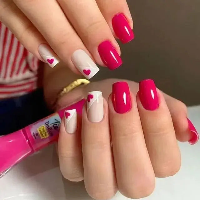24Pcs Gradient Acrylic Fake Nails Art Long Ballet Wearing Nails Fake Press on Nail Tips Full Cover Removable French False Nails - MaJuah