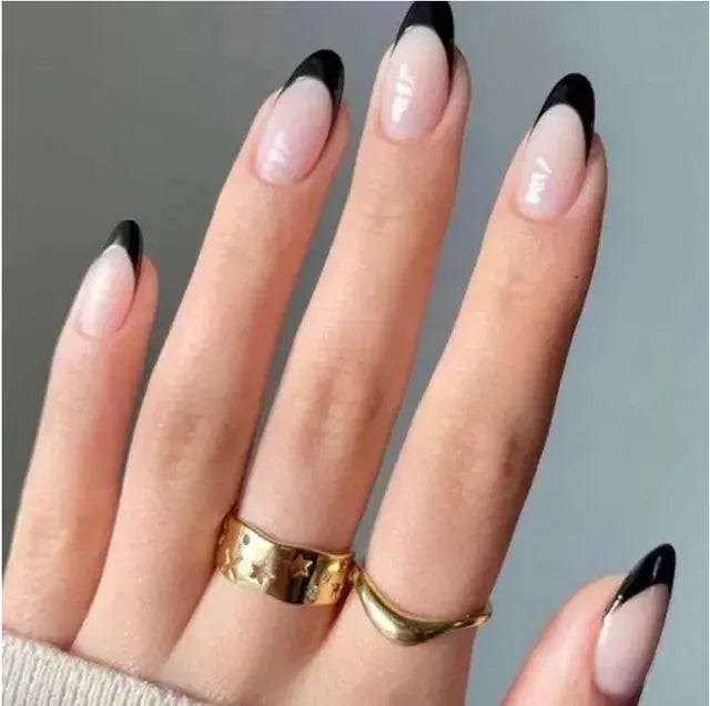 24Pcs Gradient Acrylic Fake Nails Art Long Ballet Wearing Nails Fake Press on Nail Tips Full Cover Removable French False Nails - MaJuah