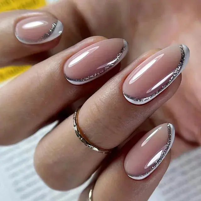 24Pcs/Set Acrylic Long Ballet Press on Nail Tips Coffin Wearing Reusable False Nails Art Colorful Glossy Fake Nails Artificial - MaJuah