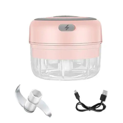 Mini Electric Garlic Chopper Vegetable Chili Meat Ginger Masher Machine Sturdy Durable USB Charging Blenders Kitchen, Ships From - CHINA