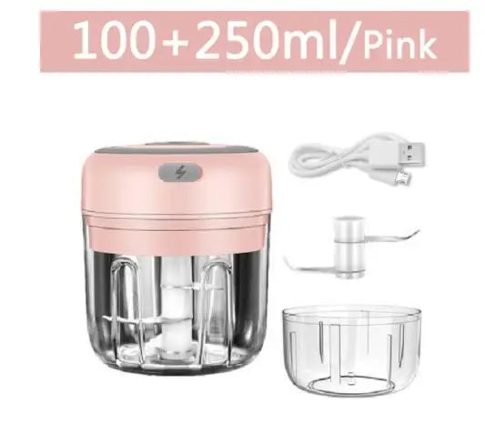 Mini Electric Garlic Chopper Vegetable Chili Meat Ginger Masher Machine Sturdy Durable USB Charging Blenders Kitchen, Ships From - CHINA