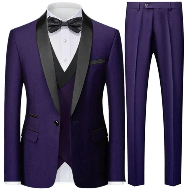 Prestige 3-Piece Men's Formal Tuxedo-Style Suit