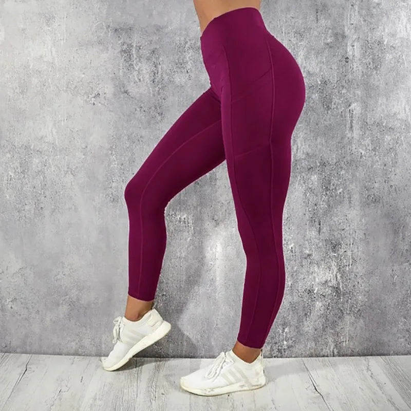 Yoga Fitness Women Leggings High Waist Tights with Pocket Gym Workout Running Stretchy Sexy Butt Liftting Casual Skinny Pants MaJuah