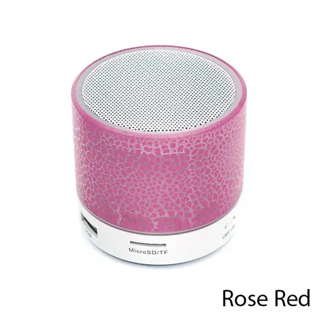 A9 Mini Portable Speaker Bluetooth Wireless Car Audio Dazzling Crack LED Lights Subwoofer Support TF SD Card USB Charging For PC - MaJuah