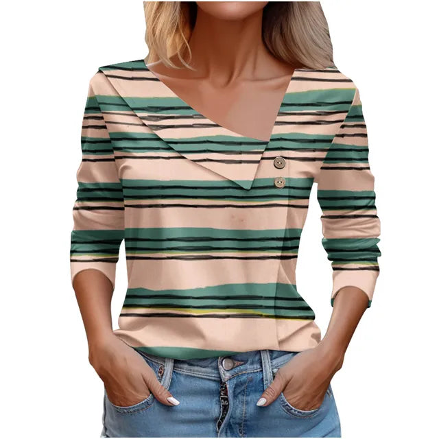 Women Fashion Long Sleeve Top White Floral Print Shirts And Blouses 3D Print Clothes For Women 2024