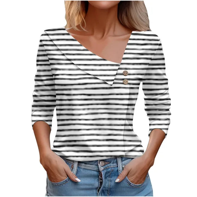 Women Fashion Long Sleeve Top White Floral Print Shirts And Blouses 3D Print Clothes For Women 2024